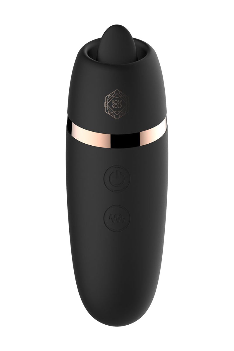Stimulateur 2 en 1 Rosy Gold – Langue vibrante & vibrations puissantes