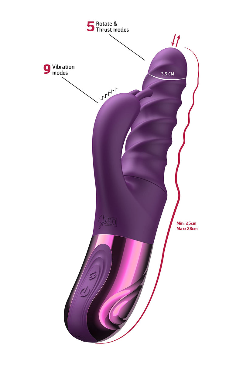 Vibromasseur Rabbit Swirl She.E.O – Va-et-vient, rotation & vibration