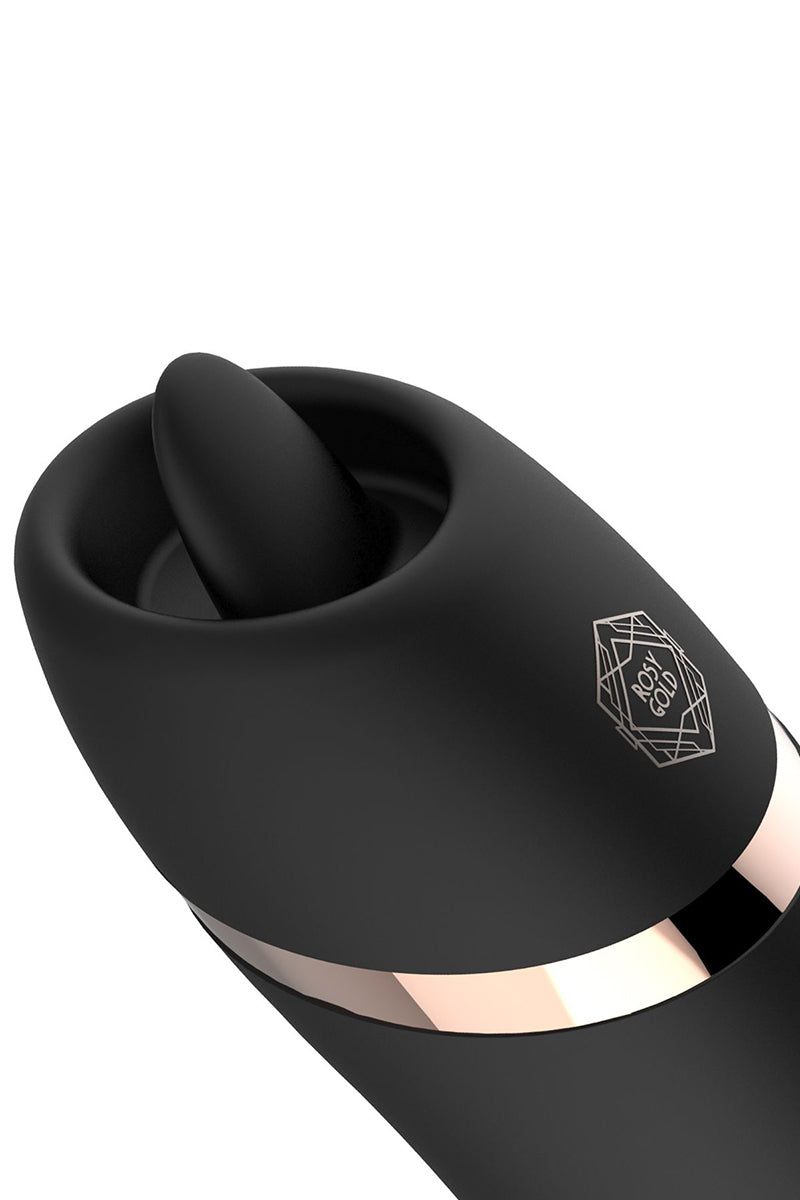 Stimulateur 2 en 1 Rosy Gold – Langue vibrante & vibrations puissantes
